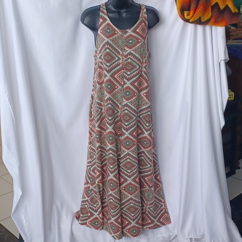 EASEL Flowy Wide Leg Aztec Design Jumpsuit Romper, Sz S, 21" PTP, 24" Inseam